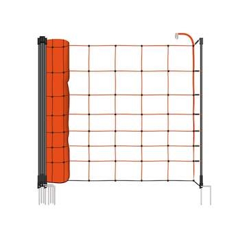 Oranžová vodivá síť STANDARD pro elektrický ohradník pro ovce, kozy, výška 90 cm, 50 m, dvojitý hrot