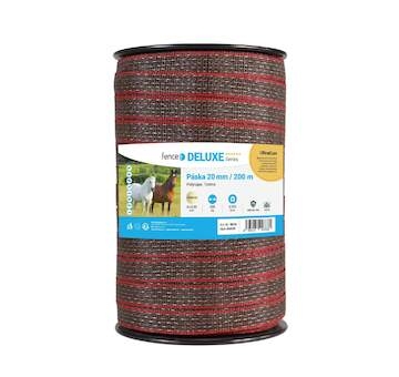 Páska pro elektrický ohradník, šířka 20 mm, hnědo-červená, délka 200 m