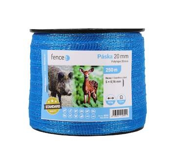 Páska pro elektrický ohradník, šířka 20 mm, modrá, délka 250 m