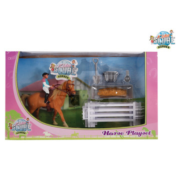 Pferd mit Jockey und Accessoires 