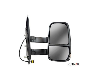 PRAVÉ ZRCADLO MANUÁLNĚ OVLÁDANÉ BEZ TEPLOTNÍHO SENZORU, VYHŘÍVANÉ + DLOUHÝ DRŽÁK