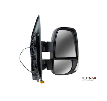PRAVÉ ZRCADLO MANUÁLNĚ OVLÁDANÉ S TEPLOTNÍM SENZOREM, VYHŘÍVANÉ + KRÁTKÝ DRŽÁK