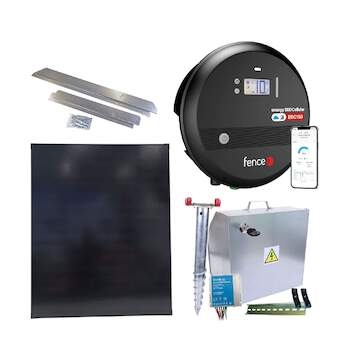 Premium sada solární ohradník - Kompletní bezpečnostní schránka + 15 J LTE chytrý zdroj, panel 200 W