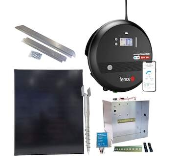 Premium sada solární ohradník - Kompletní přenosná schránka + 10J Wi-Fi chytrý zdroj, panel 200 W
