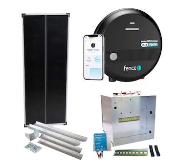 Premium sada solární ohradník - Kompletní přenosná schránka + 5J LTE chytrý  zdroj, panel 100 W