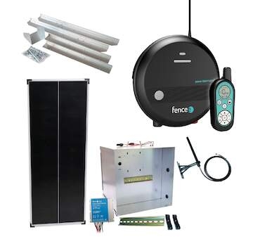 Premium sada solární ohradník - Kompletní přenosná schránka + 7J RF chytrý zdroj, panel 100 W