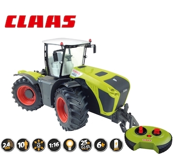 Traktor, ferngesteuert, 2,4 GHz, volle Lenk- und Fahrfunktion, 5 km/h, lenkbare Achsen und um 180° drehbare Kabine, 46cm RC CLAA