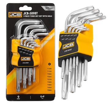 Sada klíčů TORX s otvorem T10H-T50H 9ks JCB