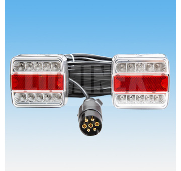 SADA LED ZADNÍ SKUPINOVÉ SVÍTILNY, 12V + 7,5 m KABEL, 7 PINŮ, UCHYCENÍ NA MAGNET