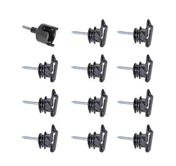 Sada ploché izolátory pro elektrický ohradník 250 ks včetně šroubovacího nástavce