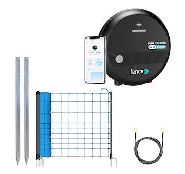 Sada pro elektrický ohradník s modrou sítí 120 cm proti vlkům + DUO zdroj LTE s výkonem 5 J