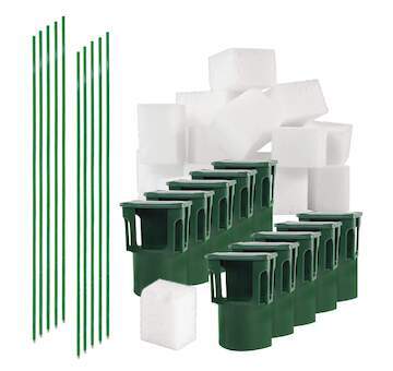 Sada pro pachový ohradník – PROFI držáky s nosiči pachového ohradníku BIO10-PO, sklolaminátové sloupky – 10 ks