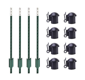 Sada T-sloupky pro elektrický ohradník 152 cm + krytky s izolátorem - 50 ks