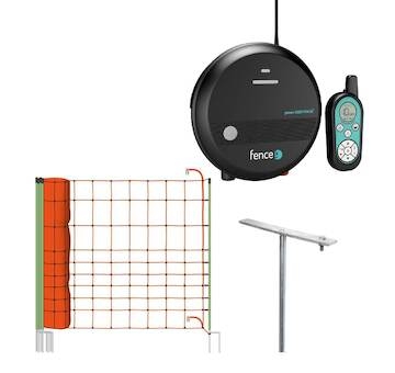 Set elektrického ohradníku se sítí ochrana před vlkem, rysem - DUO RF zdroj s ovladačem 5 J - síť 50 m