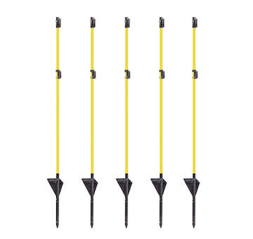 Sklolaminátové oválné tyčky pro ohradník 110 cm s nášlapem, hrotem a 2 izolátory - 50 ks