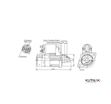 STARTÉR 12V / 0,95kW 8 zubů - ORIGINÁL MITSUBISHI