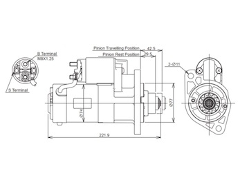 STARTÉR 12V / 1,7kW 13 zubů - ORIGINÁL MITSUBISHI