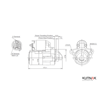 STARTÉR 12V / 1kW 11 zubů - ORIGINÁL MITSUBISHI