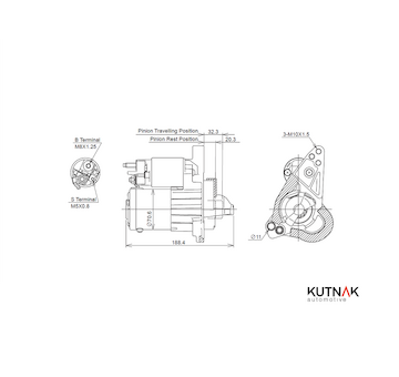 STARTÉR 12V / 1kW 12 zubů - ORIGINÁL MITSUBISHI
