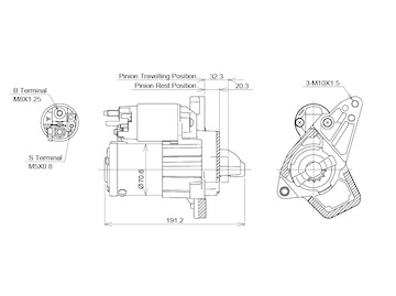STARTÉR 12V / 1kW 13 zubů - ORIGINÁL MITSUBISHI