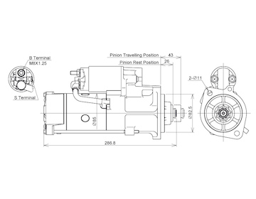 STARTÉR 12V / 3kW 9 zubů - ORIGINÁL MITSUBISHI