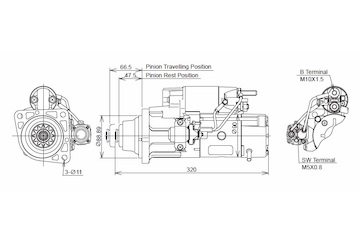 STARTÉR 24V / 5,5kW 12 zubů  - ORIGINÁL MITSUBISHI