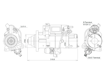 STARTÉR 24V / 5,5kW 12 zubů - ORIGINÁL MITSUBISHI
