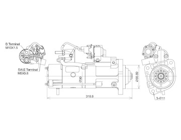 STARTÉR 24V / 5,5kW 12 zubů - ORIGINÁL MITSUBISHI