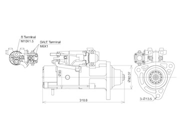 STARTÉR 24V / 5,5kW 12 zubů - ORIGINÁL MITSUBISHI