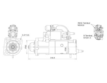 STARTÉR 24V / 5,5kW 12 zubů - ORIGINÁL MITSUBISHI