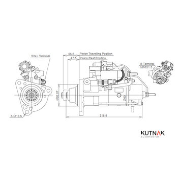 STARTÉR 24V / 5,5kW 12 zubů - ORIGINÁL MITSUBISHI