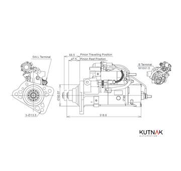 STARTÉR 24V / 5,5kW 12 zubů - ORIGINÁL MITSUBISHI