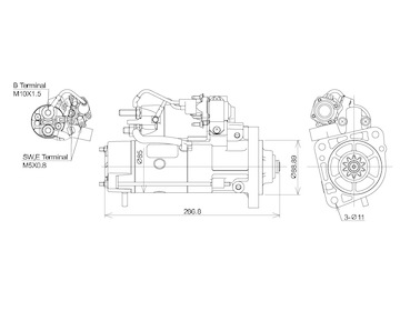 STARTÉR 24V / 5kW 10 zubů - ORIGINÁL MITSUBISHI