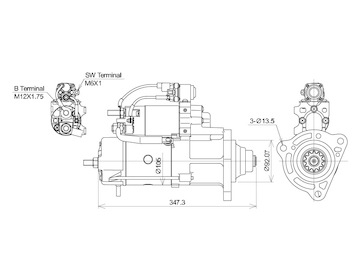 STARTÉR 24V / 7kW 12 zubů - ORIGINÁL MITSUBISHI