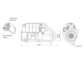 STARTÉR 24V / 7kW 12 zubů - ORIGINÁL MITSUBISHI