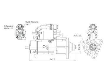 STARTÉR 24V / 7kW 12 zubů - ORIGINÁL MITSUBISHI