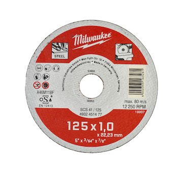 Thin metal cutting discs - contractor series SCS 41 / 125 x 1 x 22 mm Contractor series - 200 pcs