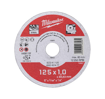 Thin metal cutting discs - contractor series SCS 41 / 125 x 1 x 22 mm Contractor series - 50 pcs