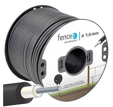 Vysokonapěťový hliníkový kabel s průměrem 1,6 mm pro elektrický ohradník - 10 m