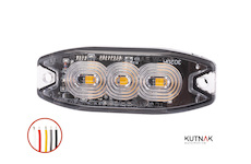 3x LED VÝSTRAŽNÉ SVĚTLO ORANŽOVÉ, 12-24V + 0,15 m KABEL