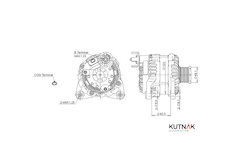 ALTERNÁTOR 12V / 120A + ŘEMENICE Ø49,1 7 DRÁŽEK - ORIGINÁL MITSUBISHI