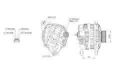 ALTERNÁTOR 12V / 120A + ŘEMENICE Ø65 6 DRÁŽEK - ORIGINÁL MITSUBISHI