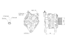 ALTERNÁTOR 12V / 130A + ŘEMENICE Ø65 7 DRÁŽEK - ORIGINÁL MITSUBISHI