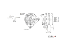 ALTERNÁTOR 12V / 150A + ŘEMENICE Ø54,95 6 DRÁŽEK - ORIGINÁL MITSUBISHI