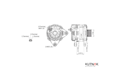 ALTERNÁTOR 12V / 150A + ŘEMENICE Ø55 7 DRÁŽEK - ORIGINÁL MITSUBISHI