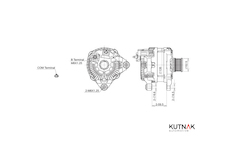 ALTERNÁTOR 12V / 185A + ŘEMENICE Ø52,5 6 DRÁŽEK - ORIGINÁL MITSUBISHI