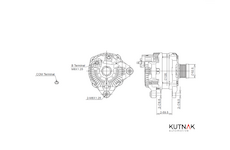 ALTERNÁTOR 12V / 185A + ŘEMENICE Ø52,5 6 DRÁŽEK - ORIGINÁL MITSUBISHI