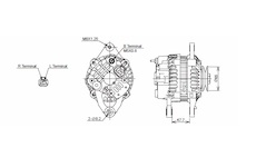 ALTERNÁTOR 12V / 50A + ŘEMENICE Ø65 1 DRÁŽKA - ORIGINÁL MITSUBISHI