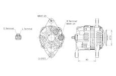 ALTERNÁTOR 12V / 50A + ŘEMENICE Ø70 1 DRÁŽKA - ORIGINÁL MITSUBISHI