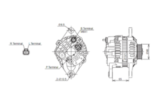 ALTERNÁTOR 12V / 80A + ŘEMENICE O60 4 DRÁŽKY - ORIGINÁL MITSUBISHI